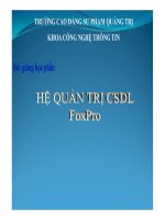 Bài giảng hệ quản trị CSDL foxpro  chương 9   CĐSP quảng trị