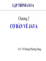 Bài giảng lập trình java cơ bản  chương 2   GV  võ hoàng phương dung