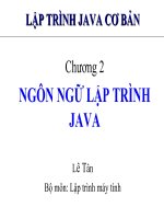 Bài giảng lập trình java cơ bản  chương 2   lê tân