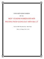 SKKN một vài kinh nghiệm đổi mới phương pháp giảng dạy môn địa lý 