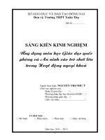 skkn ứng dụng môn học GDQP  AN vào trò chơi lớn trong hoạt động ngoại khóa