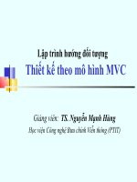 Bài giảng lập trình hướng đối tượng  thiết kế mô hình MVC   TS  nguyễn mạnh hùng