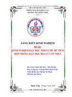 skkn kinh nghiệm dạy học theo chủ đề tích hợp trong môn địa lý cấp THCS