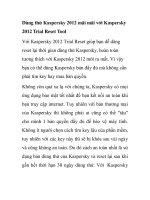 Dùng thử kaspersky 2012 mãi mãi với kaspersky 2012 
