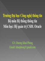 Bài giảng cơ sở dữ liệu oracle  chương 1   GV  dương khai phong