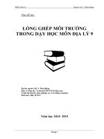 skkn lồng ghép môi trường trong giảng dạy địa lí 9 
