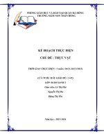 Giáo án chủ đề thực vật cho bé mẫu giáo 