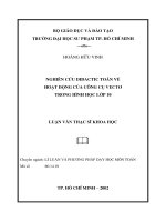 nghiên cứu didactic toán về hoạt động của công cụ vectơ trong hình học lớp 10 