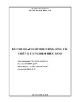 Bài thu hoạch lớp bồi dưỡng công tác thí nghiệm thực hành