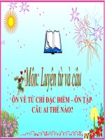 Bài giảng tiếng việt 3 tuần 17 bài luyện từ và câu   ôn về từ chỉ đặc điểm, ôn tập câu ai thế nào dấu phẩy 4 