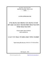 Ứng dụng gis trong xây dựng cơ sở dữ liệu giá đất thành phố thái nguyên tỉnh thái nguyên