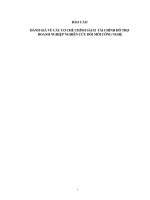 ĐÁNH GIÁ về các cơ CHẾ CHÍNH SÁCH  tài CHÍNH hỗ TRỢ 