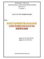 Khai thác và vận hành hệ đo tổng alpha, beta umf  2000 tại phòng thí nghiệm hạt nhân đại học sư phạm thành phố hồ chí minh 
