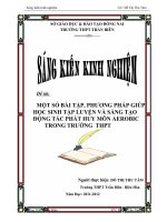 skkn một số bài TẬP,PHƯƠNG PHÁP GIÚP học SINH tập LUYỆN và SÁNG tạo ĐỘNG tác PHÁT HUY môn AEROBIC TRONG TRƯỜNG THPT 