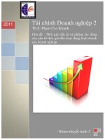 Thời giá tiền tệ và những tác động  của yếu tố thời giá đến hoạt động kinh doanh   của doanh nghiệp.