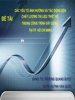 CÁC YẾU TỐ ẢNH HƯỞNG VÀ TÁC ĐỘNG ĐẾN CHẤT LƯỢNG TÀI LIỆU THIẾT KẾ TRONG CÔNG TRÌNH XÂY DỰNG