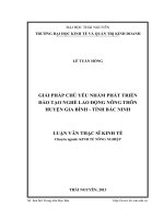 Giải pháp chủ yếu nhằm phát triển đào tào nghề lao động nông thôn huyện gia bình   tỉnh bắc ninh