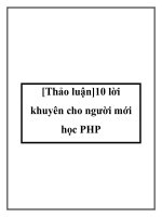 10 lời khuyên cho người mới học PHP 