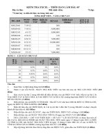 Đề kiểm tra excel 