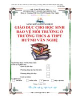skkn giáo dục cho học sinh bảo vệ môi trường ở trường THCS  THPT huỳnh văn nghệ 