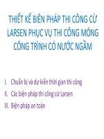 THIẾT KẾ BIÊN PHÁP THI CÔNG CỪ LARSEN PHỤC VỤ THI CÔNG MÓNG CÔNG TRÌNH CÓ NƯỚC NGẦM
