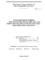 skkn một số GIẢI PHÁP để đạt HIỆU CAO TRONG TIẾT dạy rèn LUYỆN kỹ NĂNG VIẾT  PHÂN môn TIẾNG ANH lớp 12 