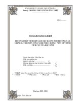 skkn PHƯƠNG PHÁP TÍCH hợp GIÁO dục bảo vệ môi TRƯỜNG vào GIẢNG dạy bộ môn CÔNG NGHỆ THEO HƯỚNG PHÁT HUY TÍNH TÍCH cực 