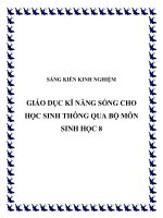 skkn giáo dục kĩ năng sống cho học sinh thông qua bộ môn sinh học 8
