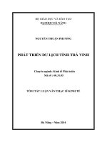 Phát triển du lịch tỉnh trà vinh