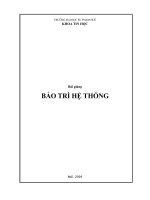 Bài giảng bảo trì hệ thống  phần i   đh sư phạm huế