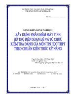 skkn xây dựng phần mềm máy tính hỗ trợ biên soạn đề và tổ chức kiểm tra đánh giá môn tin học THPT theo chuẩn kiến thức kỹ năng 