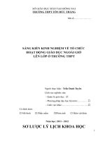 skkn hiệu trưởng tổ chức hoạt động giáo dục ngoài giờ lên lớp ở trường THPT 