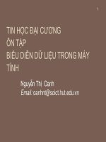 TIN học đại CƢƠNG ôn tập BIỂU DIỄN dữ LIỆU TRONG máy TÍNH
