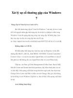 Xử lý sự cố thường gặp của windows 7 