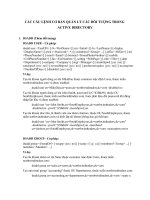 CÁC câu LỆNH cơ bản QUẢN lý các đối TƯỢNG TRONG ACTIVE DIRECTORY 