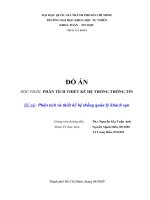 PHÂN TÍCH và THIẾT kế hệ THỐNG QUẢN lý KHÁCH sạn 