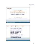 Bài giảng lập trình ứng dụng visualbasic  bài 1   phạm đình sắc