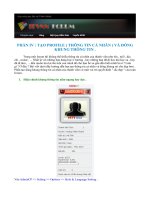 Phần 4  tạo profile(thông tin cá nhân) và đóng khung thông tin