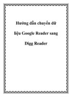 Hướng dẫn chuyển dữ liệu google reader sang digg reader 
