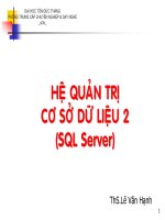 GIÁO TRÌNH TIN học hệ QUẢN TRỊ cơ sở dữ LIỆU 2