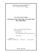 skkn GIÚP học SINH THPT học tốt môn THỂ dục NHỊP điệu 