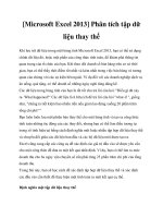 Microsoft excel 2013   phân tích tập dữ liệu thay thế