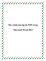 Mở, chỉnh sửa tập tin PDF trong microsoft word 2013 