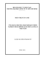 tóm tắt luận án tiến sĩ kinh tế  ứng dụng phương pháp hồi quy phân vị phân tích chênh lệch tiền lương ở việt nam