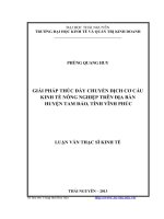 Giải pháp thúc đẩy chuyển dịch cơ cấu kinh tế nông nghiệp trên địa bàn huyện tam đảo, tỉnh vĩnh phúc