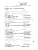 Đề thi cấp chứng chỉ tin học a  phần lý thuyết 