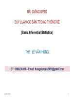 Bài giảng SPSS suy luận cơ bản trong thống kê   ths  lê văn hùng