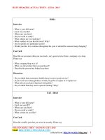 IELTS Speaking Actual Tests 2015