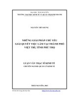 Những giải pháp chủ yếu giải quyết việc làm tại thành phố việt trì tỉnh phú thọ