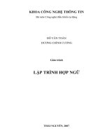 Giáo trình lập trình hợp ngữ  phần 1   đỗ văn toàn, dương chính cương